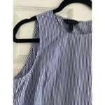 J.Crew  Womens 4 Navy Striped‎ Sleeveless Top Bow Shoulder Photo 2