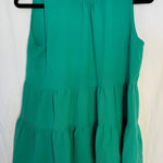 The Mint Green Ruffle Neck Sleeveless Tiered Babydoll Tunic Top XL Photo 0