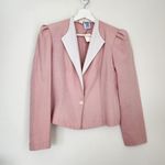 American Vintage Vintage M Company Pink Blazer One Button Fold Over Collar Should Pad Suit Coat S Photo 10