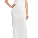 AQUA White corset feather trim dress Photo 5