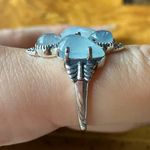 Genuine Aquamarine Sterling Silver Ring Size 8 Photo 2