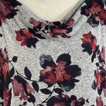 Vera Wang Simply Vera  X-Large Sweater Top Floral Long Sleeve Stretch Draped Neck Photo 5