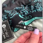 Ethika NWT.  Black and Teal Triangle Bralette Bandana Print Photo 2