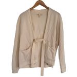 Maje  Wool Cashmere Blend Cardigan Tie Closure Size 3 Large L Ivory Cream Photo 0