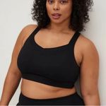Torrid medium Impact Wireless Sports Bra V Neck Mesh Strappy Back Black size 2x Photo 0