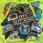 None Neon Green San Francisco Hoodie NWOT Photo 2