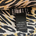 Carole Little Linen Blend Animal Print Tunic Plus Size 2X Sequin‎ Side Slit Boho Tan Photo 8