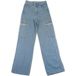 Levi's Premium High Loose Women's Light Wash Wide Leg Cargo Jeans Size 26 L31 Photo 0