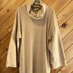 Simple by Suzanne Betro long sleeve tan ribbed turtleneck maxi sweater dress Size L Photo 3