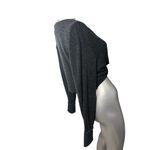 Anthropologie Cropped Sweater Crossover Gray Cropped Small Long Sleeve Knit Boho Photo 5