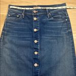 MOTHER High Waisted Button Midi Skirt in Blue Moon Sz 26 Photo 4