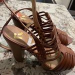 NWOT Report Womens Sandals Block Heel Strappy Faux Leather Buckle Brown Size 11 Photo 0