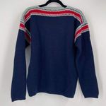 Obermeyer Vintage 60s  Women's Wool Long Sleeve Pullover Sweater Navy Red Medium‎ Photo 0