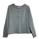 Victoria's Secret  Pajama Top Henley Thermal Pullover Crewneck Green Small Photo 0