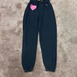 Aviator Nation Charcoal Grey Glitter Heart Set Crewneck Sweatshirt and Sweatpants Photo 3