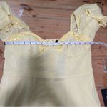 Valla Light Yellow Flutter Sleeve Midi Dress Size L Photo 6