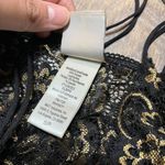 Vintage Y2k In Bloom Gold Black Sheer Lace Satin Mini Slip Dress Womens Small‎ Photo 3