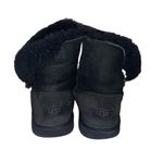 UGG  Black Leather Bailey Button Boots Size 6 #5991 Photo 4