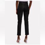 frame denim FRAME Women's Le Sylvie Coated Straight-Leg Jeans Black Noir Photo 4