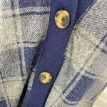 Maurice's Blue and Gray Plaid Hooded Cardigan Photo 1