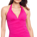 Ralph Lauren Lauren Orchid Pink Halter Ruched Tankini Top Women's 4 NWOT Photo 0