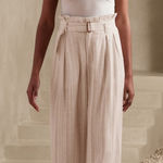 Banana Republic  Linen-Blend Striped Paperbag Pant Size‎ 10 NWT Photo 0