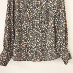 Nili Lotan X Target Floral Print Long Sleeve Pleated Blouse Size S Black Photo 6