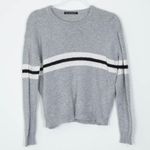 Brandy Melville Wool Cashmere Blend Long Sleeve Gray Striped Sweater Photo 0