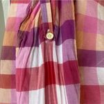 Isabella Sinclair Hibiscus Tea Plaid Button Up Blouse In Cotton Blend Size Small Pink Photo 4