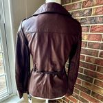 Bernardo  Rich Brown Leather Jacket with Belt Gold Hardware Boho Chic Edgy Moto Photo 7