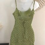 LA Hearts PACSUN L.A. HEARTS Olive green cami spaghetti strap polka dot with stars mini slip on dress with lace up tie strap back detail  Photo 1