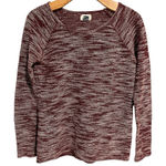 Old Navy Sweater Women's Size S Burgundy White Tweed Round Neck Long Sleeve Photo 0