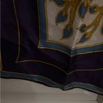 Square scarf purple blue gold tree of life print silky‎ acetate mod unique Photo 3