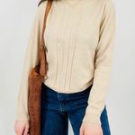 vintage oatmeal 100% wool mockneck sweater top size xs/s Photo 8
