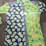 Lilly Pulitzer White Label  Blue & Green Patchwork Button Front Shirt Dress Sz M‎ Photo 10