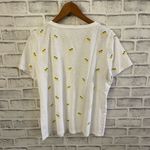 Talbots Women’s white with embroidered lemons 100% cotton SS t-shirt, LP Photo 1