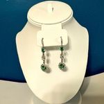 Charter Club  Silver and Aqua Crystal linear Tower drop earrings NWT Photo 1