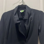 Armani Collezioni  Long Sleeve Half Zip Drape Front Black Mid Dress Sz 4 Photo 3