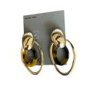 Nordstrom NWT  Gold Tone & Tortoise Shell Loop Earrings Photo 2