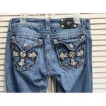 Miss Me  Easy Boot Jeans Flowers/Embroidered/Gem Logo Size 31 Low Rise Photo 4