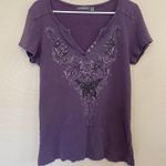 Apt. 9 Womens Size Large Shirt Butterfly Dark Fairy Grunge Whimsigoth Y2K Purple Bling Photo 0