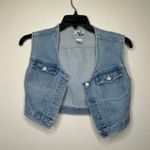 Vintage 90s 1990s Andrew’s Blues light wash 100% cotton denim vest Size M Photo 3