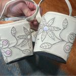 Vtg 90s Y2k Seventeen Platform sandals floral iridescent sequined size 7.5 White Photo 3