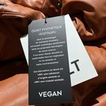 NWT NVLT Women’s Vegan Leather Puffer Coat In Color Luggage Brown Size L Photo 6