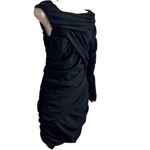 ZARA NWT One Shoulder Long Sleeve Ruched Solid Black Mini Dress Small Stretchy Photo 1