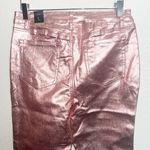 Ymi  Collection High Rise Non Distressed Metallic Rose Pink Skinny Jeans Photo 7