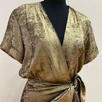 ZARA TRF Gold Wrap Mini Dress Photo 1