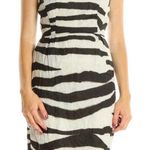 Banana Republic  Zebra Print Linen Cocktail Sheath Dress Cap‎ Sleeve Size 0 Photo 0