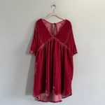 Free People NWT  Ivy Velvet Rose Smoke Pink Babydoll Mini Dress Photo 3