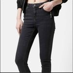 Topshop Moto Jamie Fringed Hem Jeans Black Size 28 Photo 1